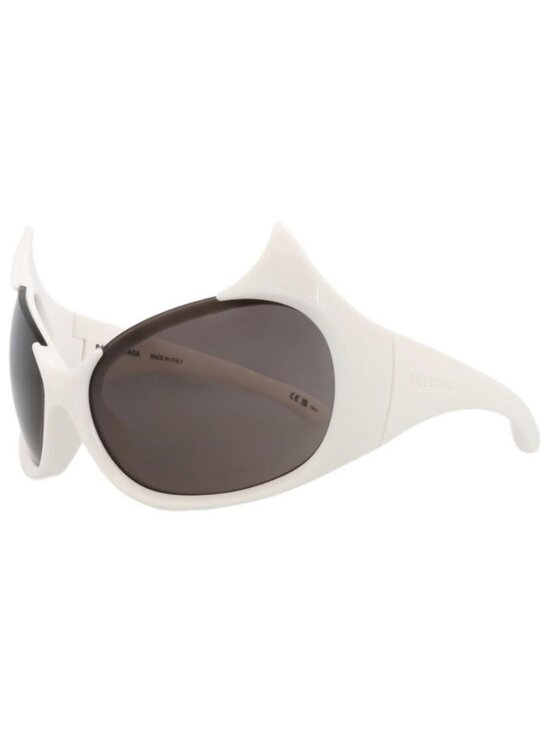 New Balenciaga Womens Shield/Wrap Ivory Ivory Grey Fashion Designer Sunglasses main image 9